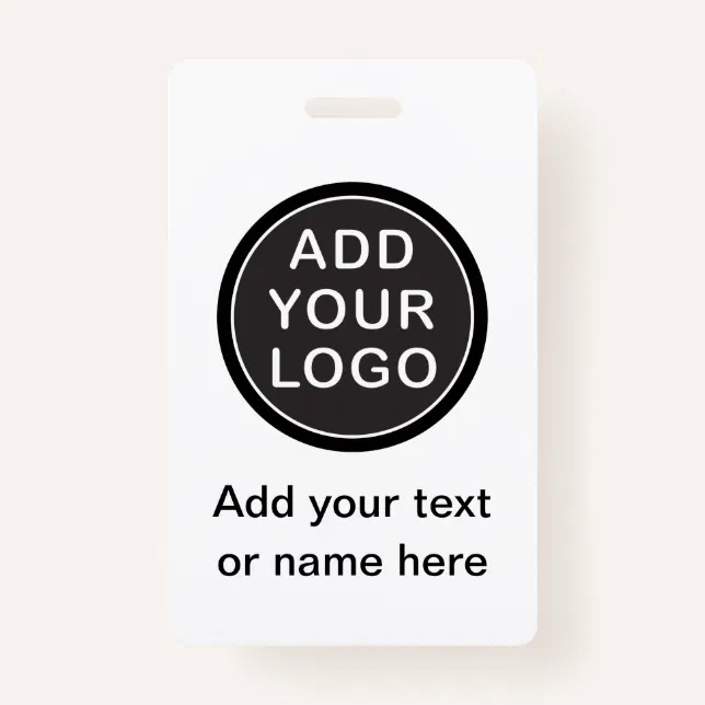 Custom logo or photo employee name id badge | Zazzle