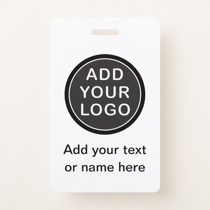 Custom logo or photo employee name id badge | Zazzle