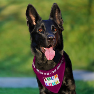 Custom Logo or Photo Pet Bandana Collar Example