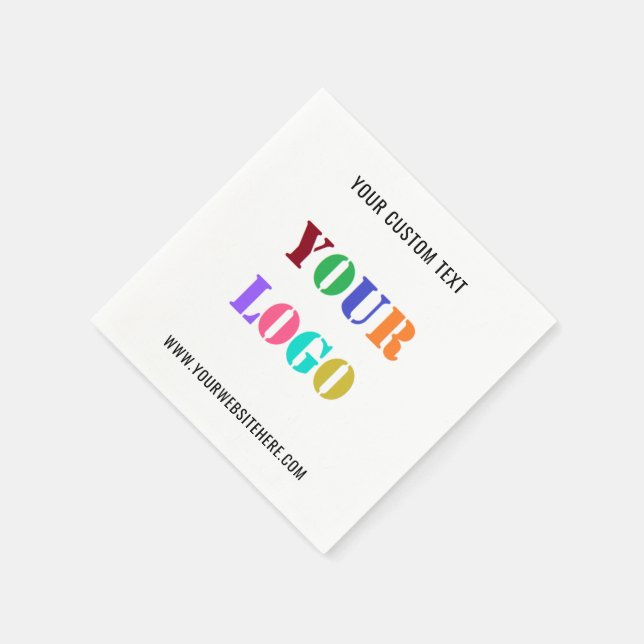 Custom Logo or Photo Promotional Business Napkins (Corner)
