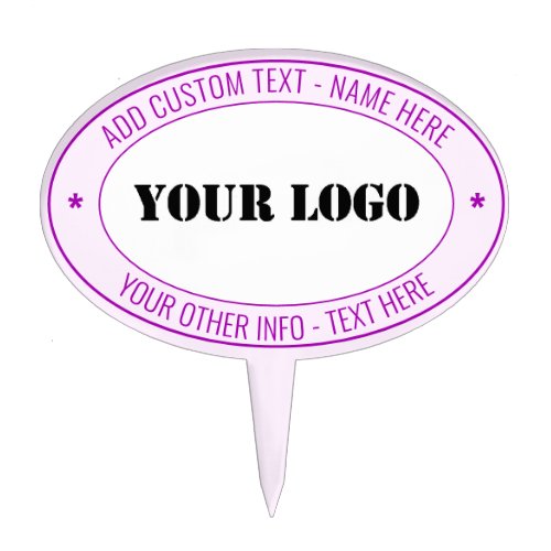 Custom Logo or Photo Text and Colors Cake Topper