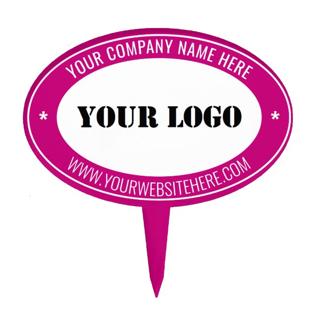 Custom Logo or Photo Text Cake Topper Example (Front)