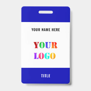 Custom Logo or Photo Text Name Personalized Badge