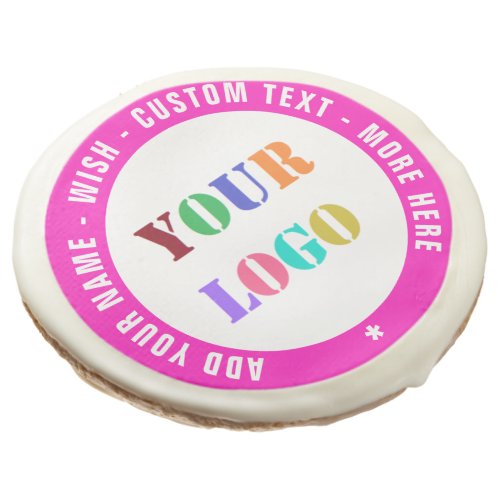 Custom Logo or Photo Text Sugar Cookie Your Colors
