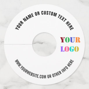Custom Logo or Photo Text Wine Glass Tag Template
