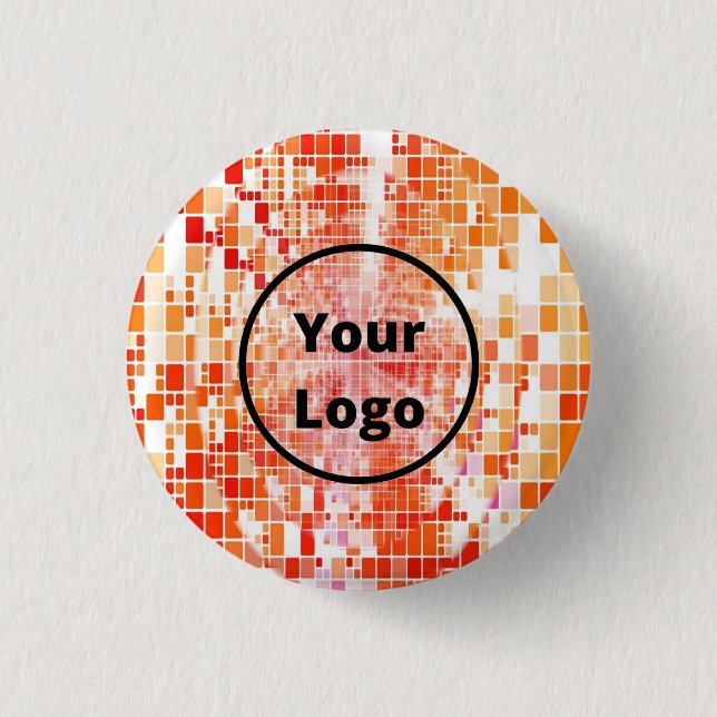 Custom logo orange whirl blocks button (Front)