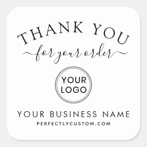 Custom logo order thank you square sticker