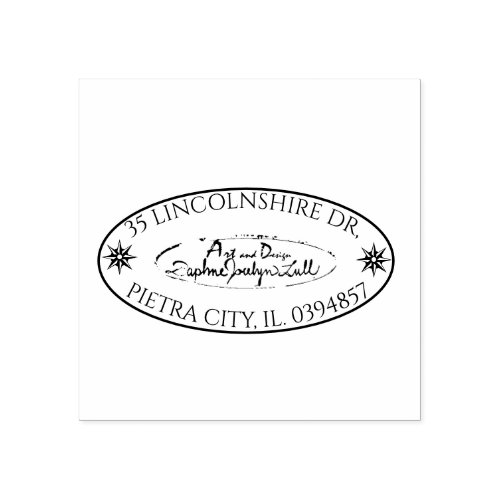 Custom Logo Oval Return Address Rubber Stamp