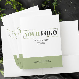 Custom Logo Own Brand Colored Border and Text Pocket Folder