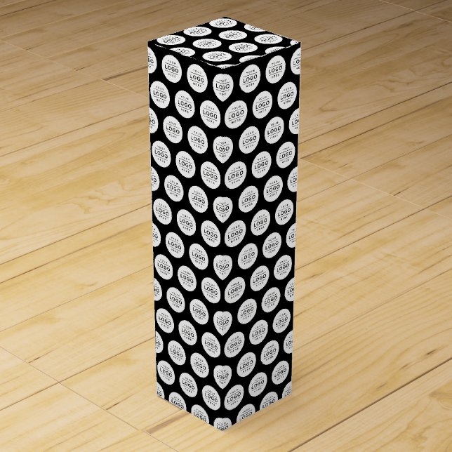 Custom Logo Pattern Black and White  Wine Box (Front)