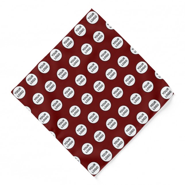 Custom Logo Pattern Burgundy Red  Personalized  Bandana (Front)