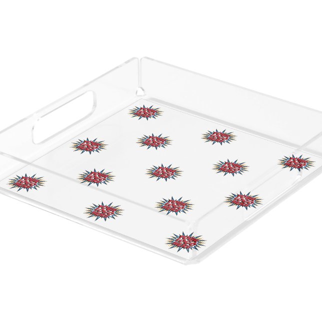 Custom Logo Pattern Drink or Food Serving Acrylic Tray (Creator Uploaded)