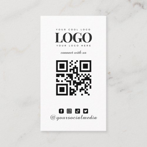 Custom Logo Pattern  Instagram Facebook QR Code Business Card