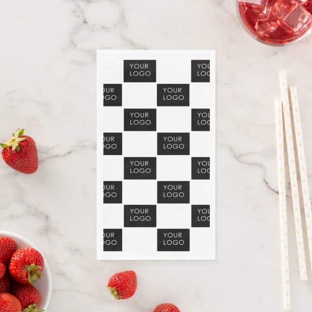 Custom Logo Pattern Professional Company Business  Paper Guest Towels (Insitu)