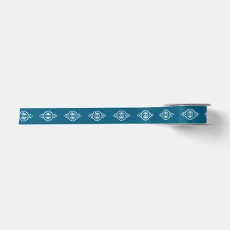 Custom Logo Pattern Promotional 1.5" Teal Satin Ribbon