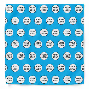 Custom Logo Pattern Steel Blue Personalized Bandana