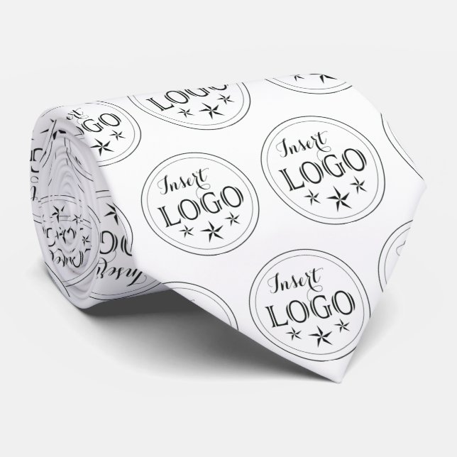 Custom Logo Pattern Tie for Business or Events (Rolled)