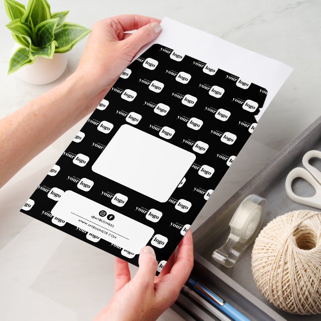 Custom Logo Pattern Web Address & Socials Branded Envelope Mailers (Desk)
