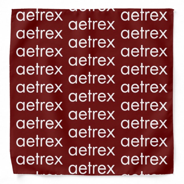 Custom Logo Pattern White on Burgundy Bandana (Front)