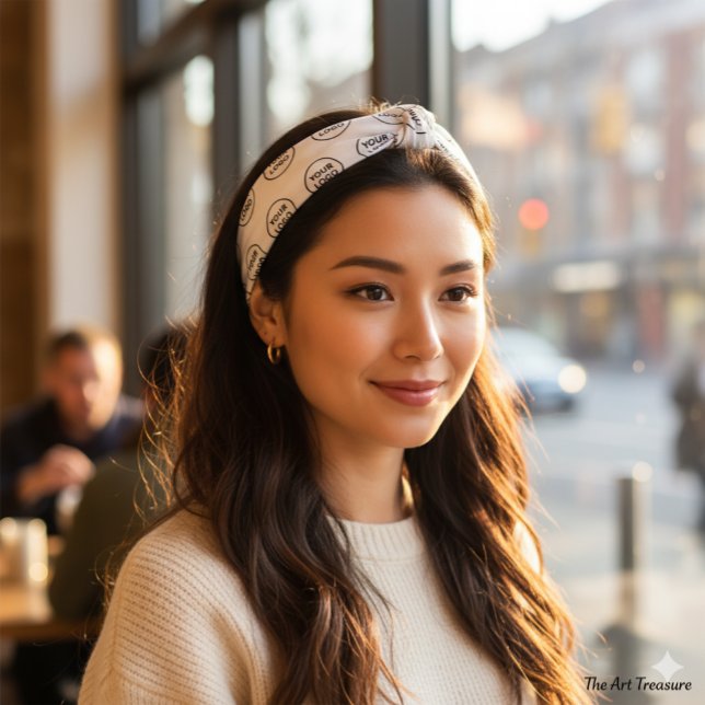 Custom Logo Pattern White  Personalized  Bandana (Creator Uploaded)