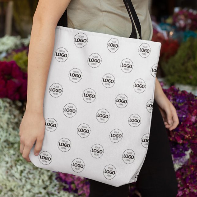 Custom Logo Pattern White Promotional Tote Bag (Creator Uploaded)