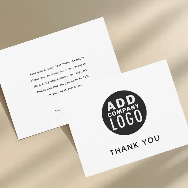 Custom Logo Personalized Business Thank You Card | Zazzle