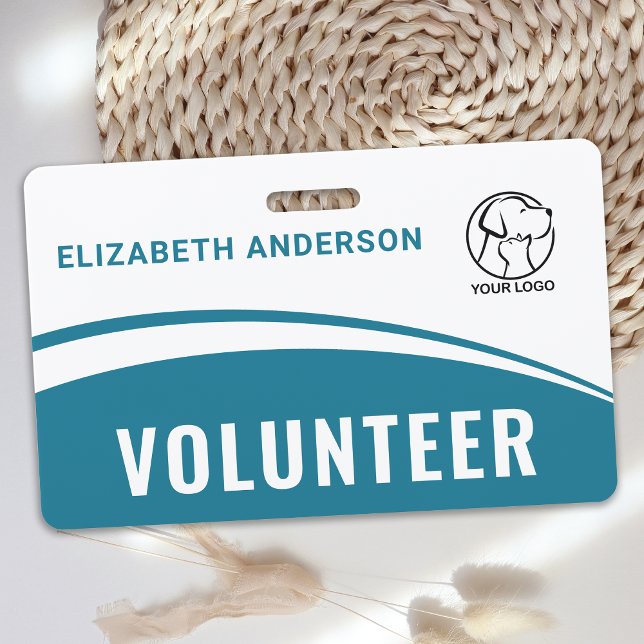 Custom Logo Personalized Name Volunteer ID Badge (Creator Uploaded)