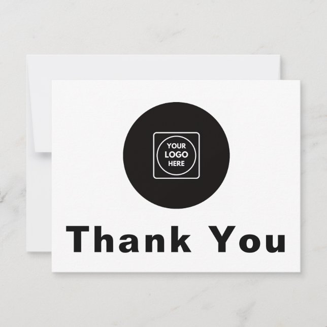 Custom Logo Personalized Thank You Note Card (Front)