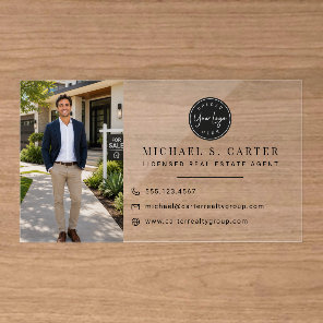 Custom Logo, Photo and Personal Branding Design Clear Business Cards