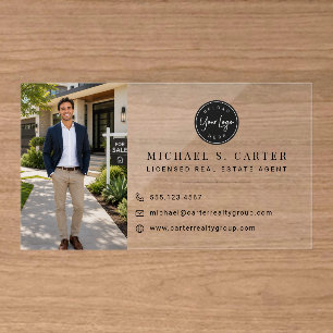 Custom Logo, Photo and Personal Branding Design Clear Business Cards