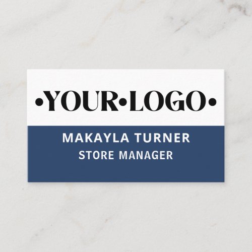Custom Logo Photo Blue Business Card