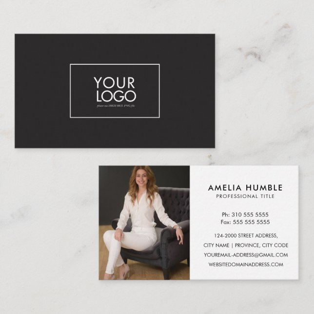 Custom Logo & Photo Business card template (Front/Back)