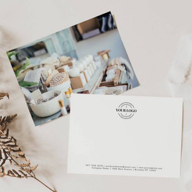 Custom Logo Photo Business Company Corporate Note Card (Creator Uploaded)