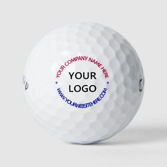 Custom Logo Photo Golf Balls Modern Stamp Design (Front)