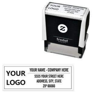 Custom Logo Photo Name Address Self-inking Stamp