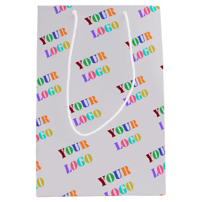 Custom Logo Photo Promotional Personalized Elegant Medium Gift Bag | Zazzle