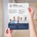 Custom Logo Photo QR Healthcare Clinic Doctor Flyer<br><div class="desc">Custom Healthcare Clinic Flyer – Editable Medical Marketing Template. Promote your clinic, medical practice, or wellness services with this professionally designed flyer template. Perfect for doctors, healthcare providers, and private practices, this flyer includes space for your logo, photo, custom text, QR code, and social media icons—making it easy to share...</div>