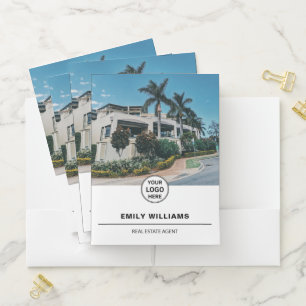Custom Logo Photo Real Estate Broker Pocket Folder