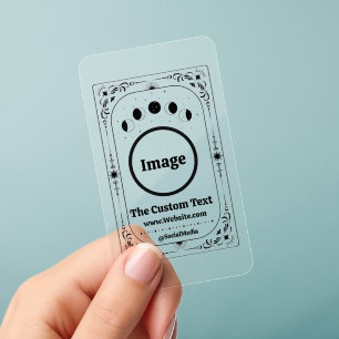 Custom Logo Photo Tarot Brand Marketing Swag Merch Clear Business Cards