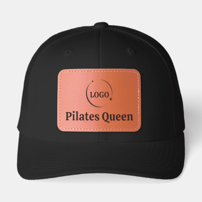 Custom Logo Pilates Studio Promotional Merchandise Leather Patch Hat (Front)