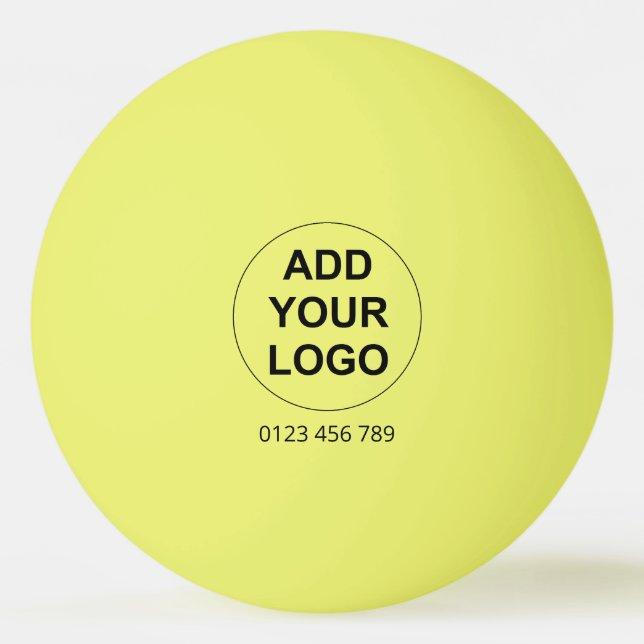 Custom Logo Ping Pong Ball - Yellow (Front)