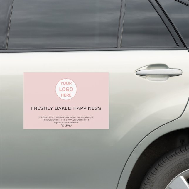 Custom Logo Pink Bakery Business Car Magnet (In Situ)