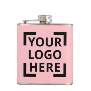 Custom Logo Pink Flask
