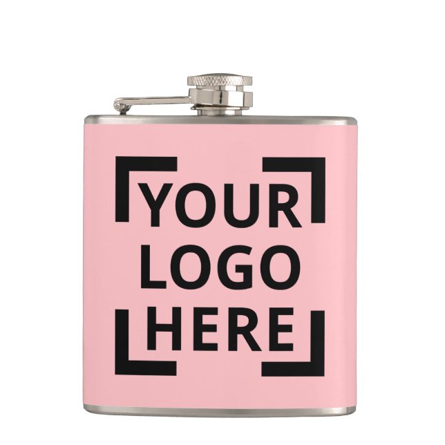 Custom Logo Pink Flask (Front)