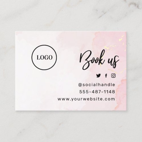 Custom Logo Pink Gold Botox Aftercare Card