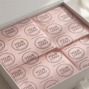 Custom Logo Pink   Personalized Business Packaging Tissue Paper