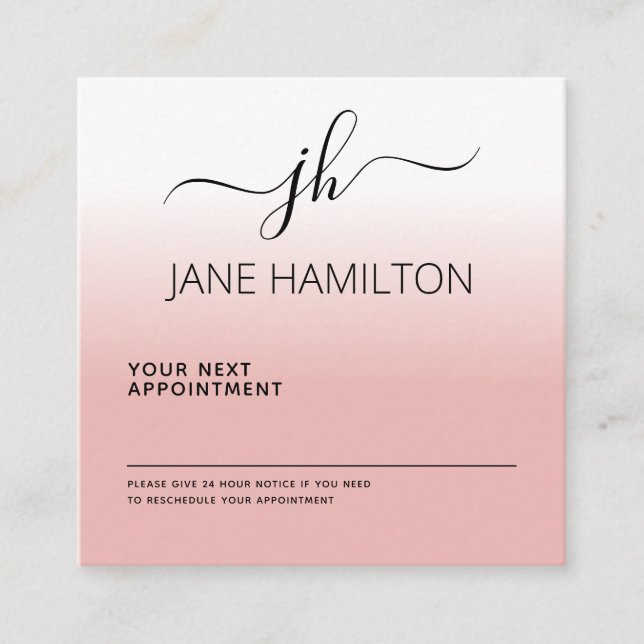 Custom Logo Pink Professional Appointment Card (Front)