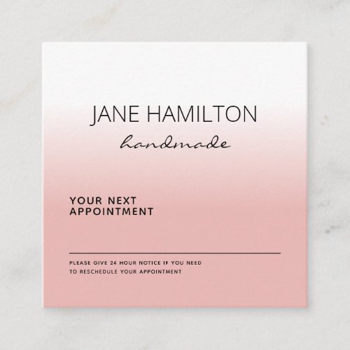 Custom Logo Pink Professional Appointment Card