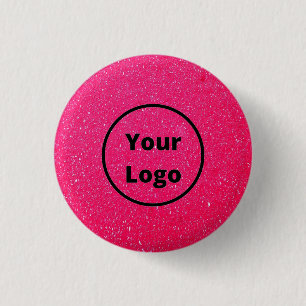 Custom logo pink rough surface print button