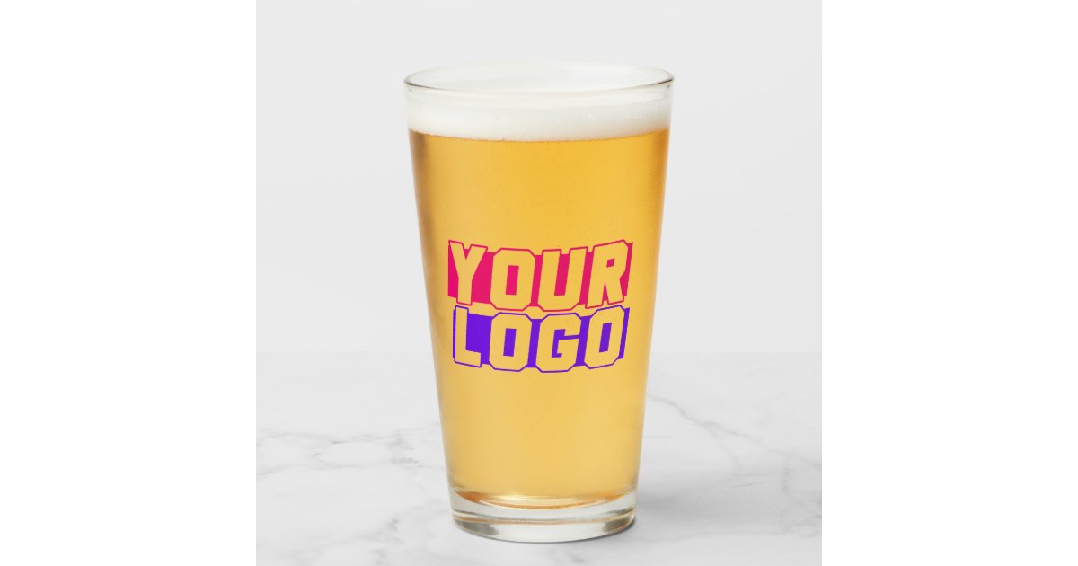 Custom Logo Pint Glass with Your Logo | Zazzle